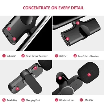 Aisizon Wireless Clip Mic for iPhone 15 and Smartphones