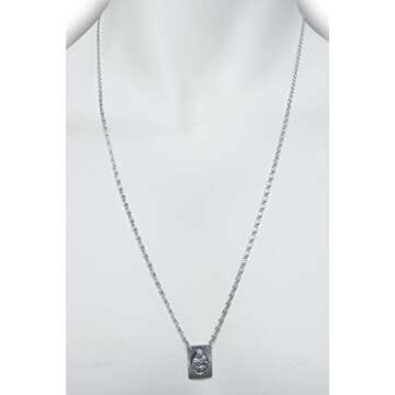 Scapulars Catholic Sacred Heart of Jesus & Our Lady of Mount Carmel Medals Stainless Steel Scapular Necklace for Women & Men - 14 Inches Long Catholic Religious Necklace - Stamped Icons