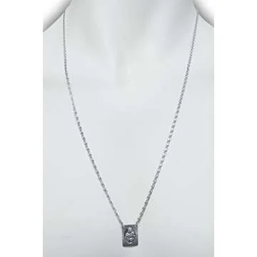 Scapulars Catholic Sacred Heart of Jesus & Our Lady of Mount Carmel Medals Stainless Steel Scapular Necklace for Women & Men - 14 Inches Long Catholic Religious Necklace - Stamped Icons