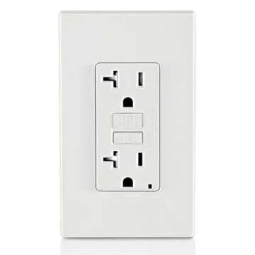 Leviton GFWT2-W Self-Test SmartlockPro Slim GFCI Weather-Resistant and Tamper-Resistant Receptacle with LED Indicator, 20-Amp, White