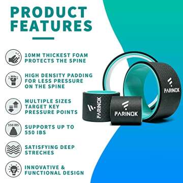 Yoga Wheel Set of 3 + 1 for Stretching and Pain Relief