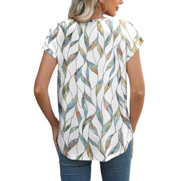 XIEERDUO Women's Dressy Casual Short Sleeve Blouses