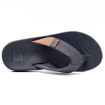 QUICK SURF Men Sandals Flip Flop with Orthotic Arch Support,Comfort Athletic Slide Thong Sandals for...