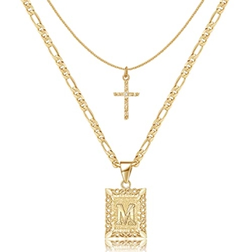 Stunning KELORIS PATH Gold Layered Initial Cross Necklace for Women