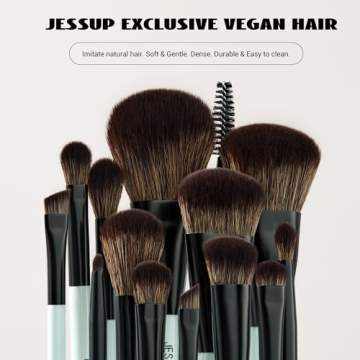 Jessup Makeup Brush Set 10pcs for Flawless Makeup Looks