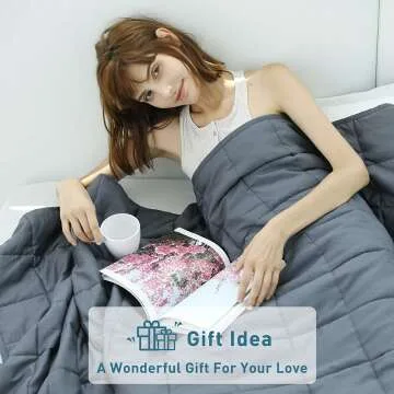 Cooling Weighted Blanket 15lbs Twin Size in Dark Grey