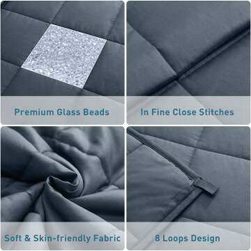 Cooling Weighted Blanket 15lbs Twin Size in Dark Grey