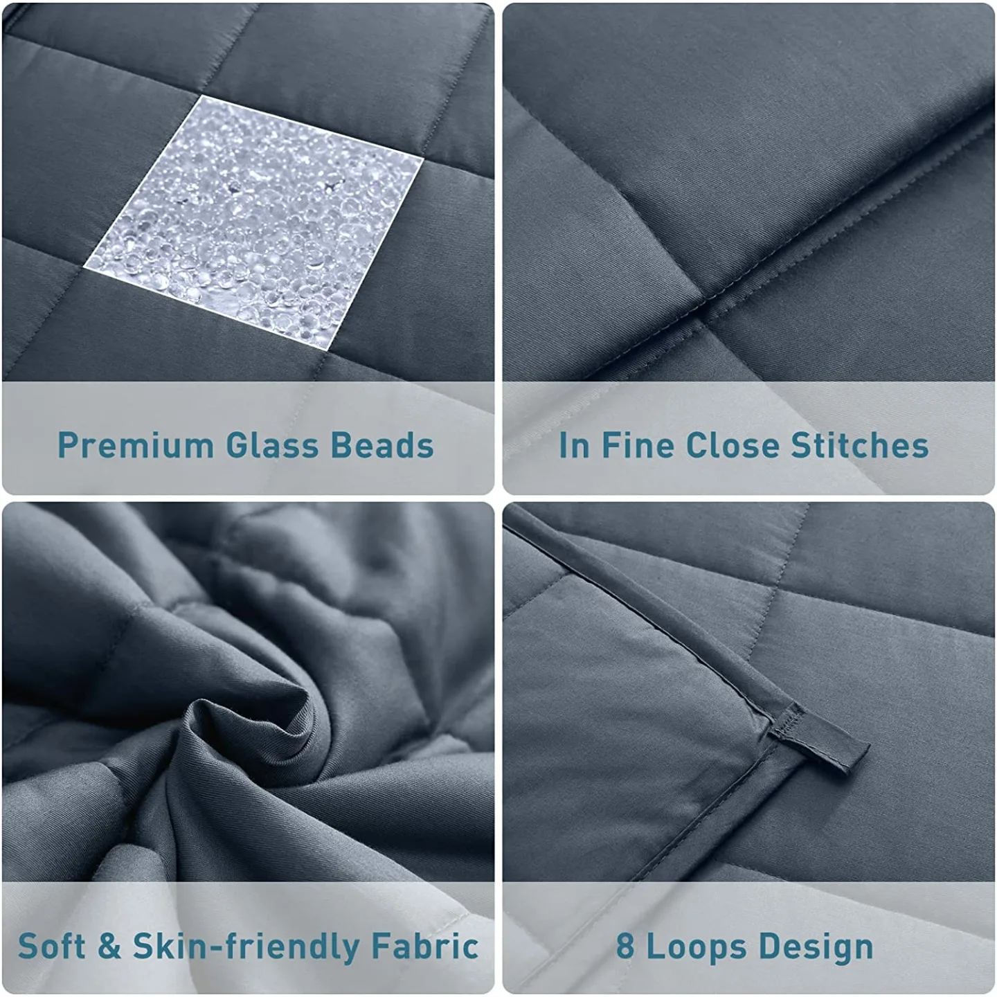 Cooling Weighted Blanket 15lbs Twin Size in Dark Grey