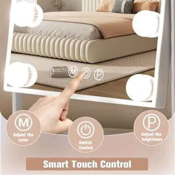 Leishe Hollywood Lighted Vanity Mirror with Dimmable Lights