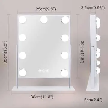 Leishe Hollywood Lighted Vanity Mirror with Dimmable Lights