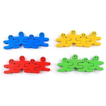 Agirlgle Wood Building Blocks Stacking Game Toys for Kids Children Toddlers Preschool Boys and Girls Learning Educational Toys 3D Wooden Assembled Toys Tile Balance Block Game 4 Color,16 Pieces