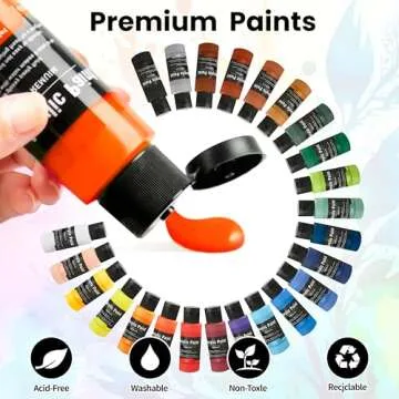Acrylic Paint Set of 24 Colors - Vibrant Art Supplies for Creative Minds