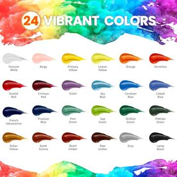 Acrylic Paint Set - 24 Vibrant Colors for All Crafting