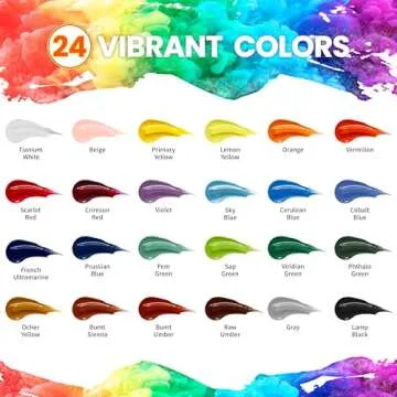 Acrylic Paint Set - 24 Vibrant Colors for All Crafting