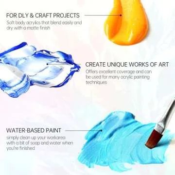 Acrylic Paint Set - 24 Vibrant Colors for All Crafting