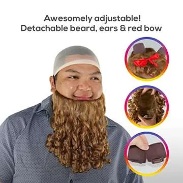 Professional Pre-Styled Cowardly Lion Wig - Adjustable Lion Mane Wig For Adults - Cowardly Lion Wig And Beard Set