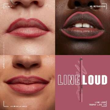 NYX PROFESSIONAL MAKEUP Line Loud Lip Liner, Longwear and Pigmented Lip Pencil with Jojoba Oil & Vitamin E - Trophy Life (Mauve Pink)