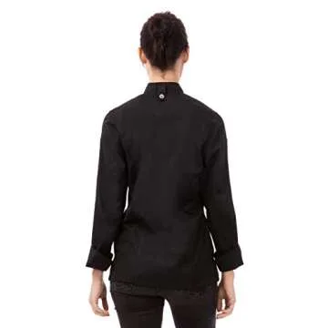 Chef Works Women's Hartford Chef Coat, Black, Small