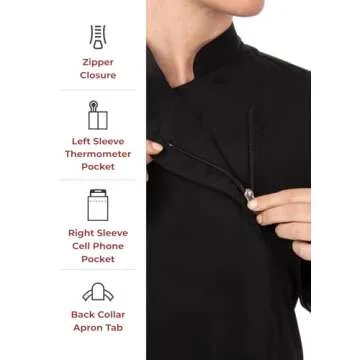 Chef Works Women's Hartford Chef Coat, Black, Small