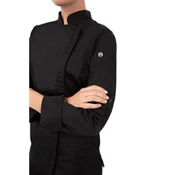 Chef Works Women's Hartford Chef Coat, Black, Small