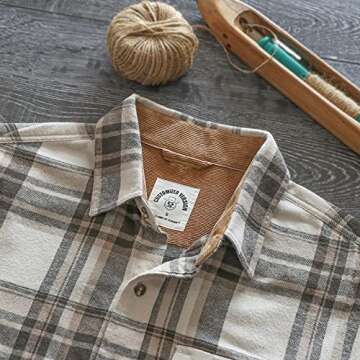 Dubinik® Mens Flannel Shirts Long Sleeve Flannel Shirt for Men Casual Button Down Brushed 100% Cott...