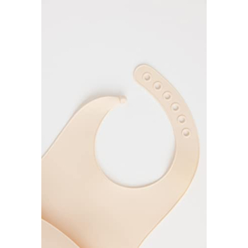 Silicone Baby Bib - Adjustable, Soft, Waterproof - Cream