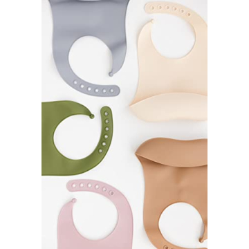 Silicone Baby Bib - Adjustable, Soft, Waterproof - Cream