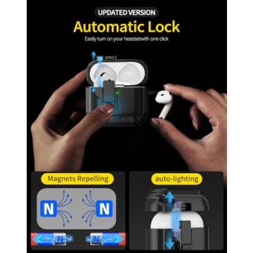 Pohgelan AirPods 4 Case with Lock & Phone Stand