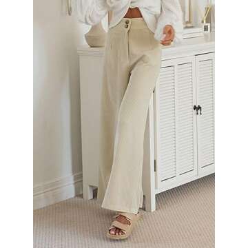 Sidefeel High Waisted Corduroy Pants for Women