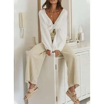 Sidefeel High Waisted Corduroy Pants for Women