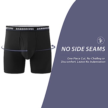 BAMBOO COOL Men's Boxer Briefs Soft Comfortable 6 Pack X-Large