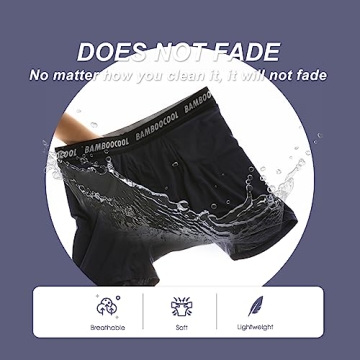 BAMBOO COOL Men's Boxer Briefs Soft Comfortable 6 Pack X-Large