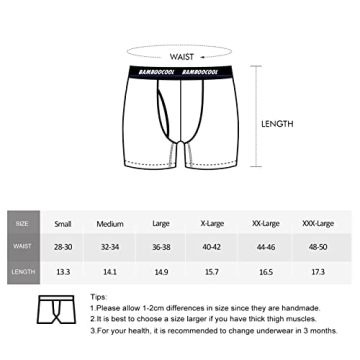 BAMBOO COOL Men's Boxer Briefs Soft Comfortable 6 Pack X-Large