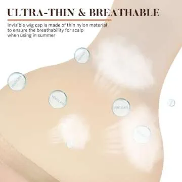 MORGLES 20 Beige Stretchy Nylon Wig Caps for Women