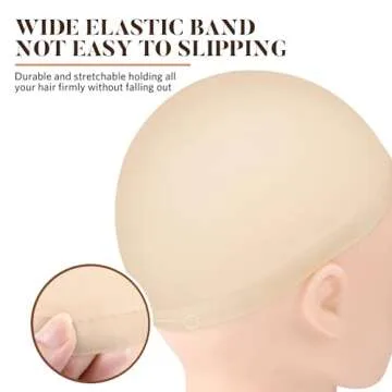 MORGLES 20 Beige Stretchy Nylon Wig Caps for Women