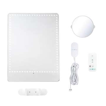 RIKI LOVES RIKI Pretty LED Makeup Mirror with Lights - Medium-Sized Lighted Makeup Mirror with 5X Ma...
