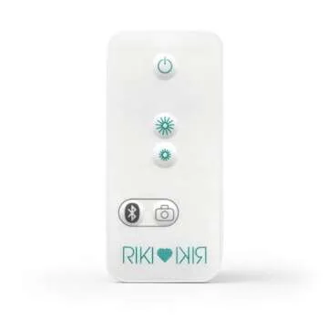 RIKI LOVES RIKI Pretty LED Makeup Mirror with Lights - Medium-Sized Lighted Makeup Mirror with 5X Magnifying Mirror, Smartphone Holder & Remote Control | Wall-Mountable, Bluetooth, & Selfie Function