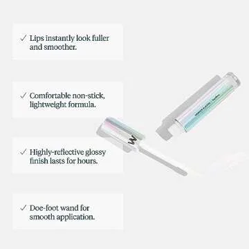 Wonderskin WONDER BLADING Top Gloss - Clear Glitter Lip Gloss, Hydrating and High Shine Finish Lip Makeup (Clear Shine)