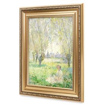 IPIC - Woman Seated Under the Willows by Claude Monet, Giclee Prints Match with Classical Gold Frame...