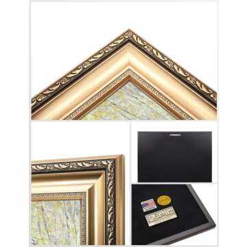 IPIC - Woman Seated Under the Willows by Claude Monet, Giclee Prints Match with Classical Gold Frame, Monet Wall Art for Home Decor, Total Size w/Frame: 22" W x26 H