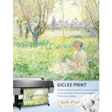 IPIC - Woman Seated Under the Willows by Claude Monet, Giclee Prints Match with Classical Gold Frame, Monet Wall Art for Home Decor, Total Size w/Frame: 22" W x26 H
