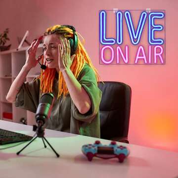 LookLight Live On Air Neon Sign,Neon Light Sign,Light Up Neon Signs for Wall Decor,Led Signs for Live On Air,Bedroom Decor,Neon Sign USB Connectivity For Broadcasting Room Wall Decor Bar Club Decor