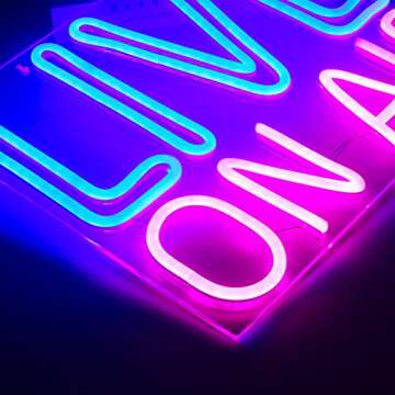 LookLight Live On Air Neon Sign,Neon Light Sign,Light Up Neon Signs for Wall Decor,Led Signs for Live On Air,Bedroom Decor,Neon Sign USB Connectivity For Broadcasting Room Wall Decor Bar Club Decor
