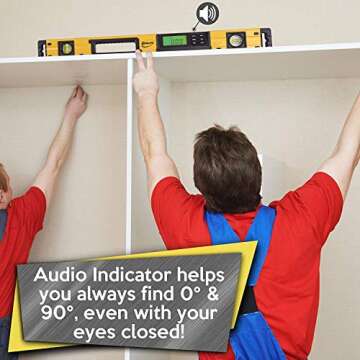 Smart Level 24 Inch Digital Level - Shefio Level: Blending Accuracy And Practicality - IP54 Dust And Waterproof Electronic Level Tool, Master Precision, With Batteries & Case - 24 Inch Smart Level