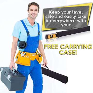 Smart Level 24 Inch Digital Level - Shefio Level: Blending Accuracy And Practicality - IP54 Dust And Waterproof Electronic Level Tool, Master Precision, With Batteries & Case - 24 Inch Smart Level