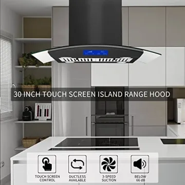 30 Inch Island Range Hood - 700CFM Stainless Steel
