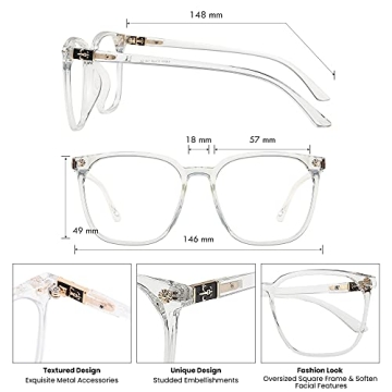 GUDVUE Oversized Blue Light Glasses for Eye Strain Relief