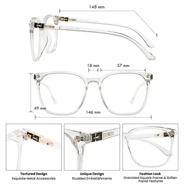GUDVUE Oversized Blue Light Glasses for Eye Strain Relief