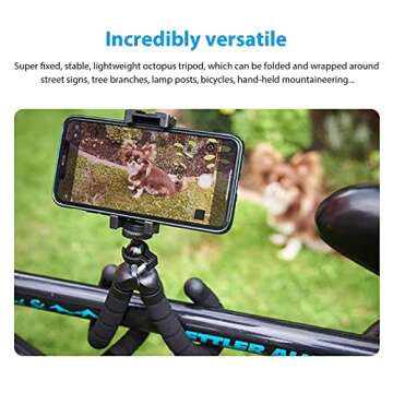 HPUSN Phone Tripod Flexible Stand: Universal Tripod with Portable Mini Octopus Cell Phones Tripod-for Travel Selfie Family Gathering Compatible with iPhone/Android/Camera/GoPro