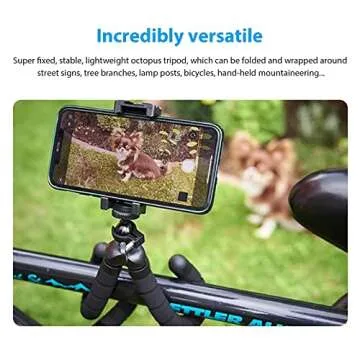 HPUSN Phone Tripod Flexible Stand: Universal Tripod with Portable Mini Octopus Cell Phones Tripod-for Travel Selfie Family Gathering Compatible with iPhone/Android/Camera/GoPro